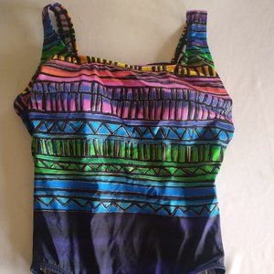 Le Cove Womens Bathing Swim Suit Size 10 Bold